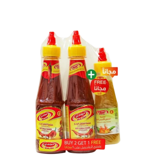 مجدي 2 صلصة حارة270جم وصلصة اخضر مجانا 130 جم Pack of 4