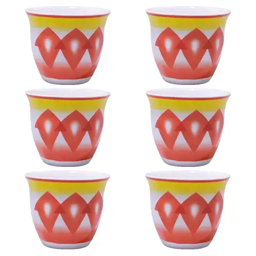 فنجان قهوة عربي غضار الوان 6 حبة CW150A