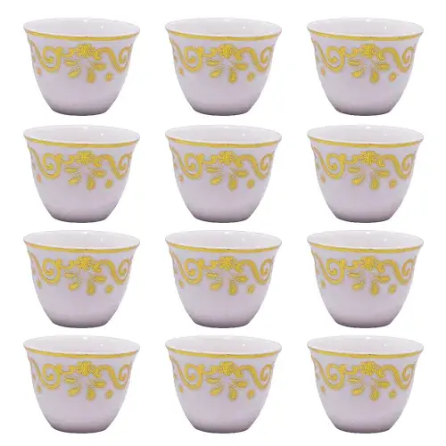 طقم فناجين قهوة عربى ذهبى 12 قطعة 23-205