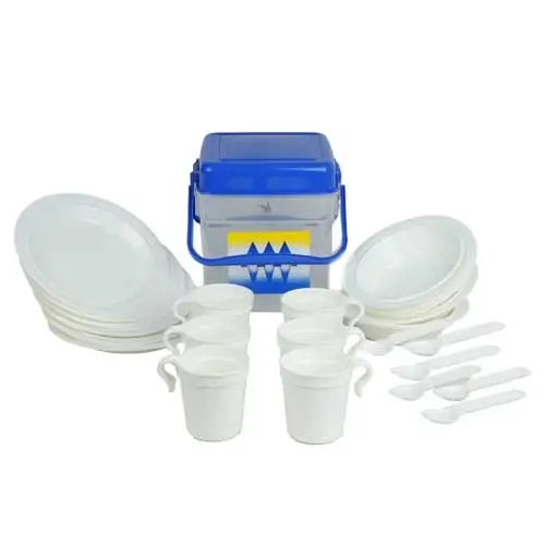 طقم تقديم بلاستيك ل 6 اشخاص تايلاندي ازرق PN3024/29CE-P3