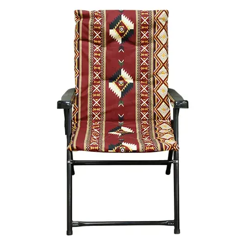 كرسي استيل العايش بمسند مربع منقوش احمر BCH-RD5