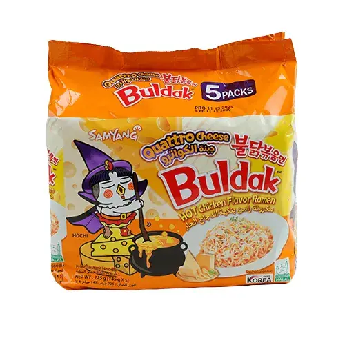 بولداك نودلز نكهة الدجاج الحار والجبنة الكواترو 145 جم Pack of 5