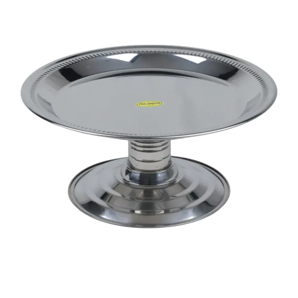 صحن استيل بقاعدة ساده 40 سم 00140