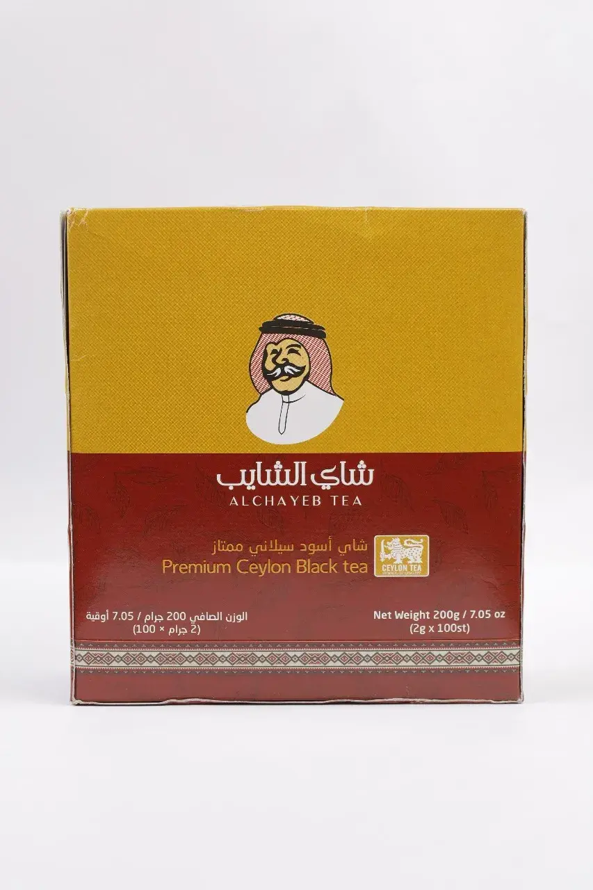 الشايب شاي اسود سيلاني ممتاز 200 جم 100 كيس 