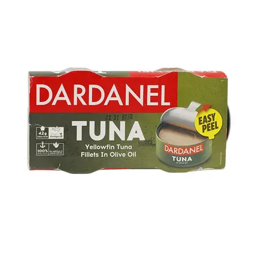 داردنيل شرائح تونة الزعنفة الصفراء بزيت الزيتون 140 جم 2حبه