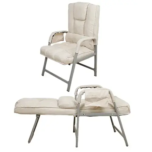 كرسي سرير بظهر متحرك مقاس 60*102 سم بيج ZHEJIANG