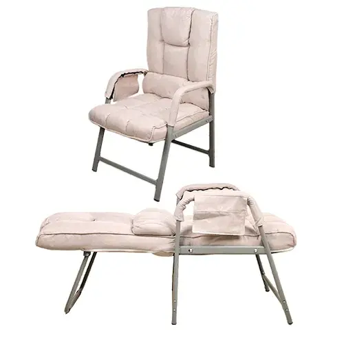 كرسي سرير بظهر متحرك مقاس 60*102 سم كاكي ZHEJIANG