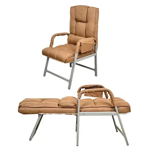 كرسي سرير بظهر متحرك مقاس 60*102 سم بني ZHEJIANG