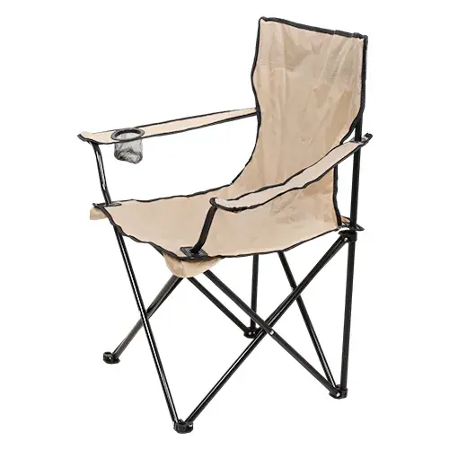كرسي قماش مع فتحة جلاص قابل للطي KHAKI-21-47