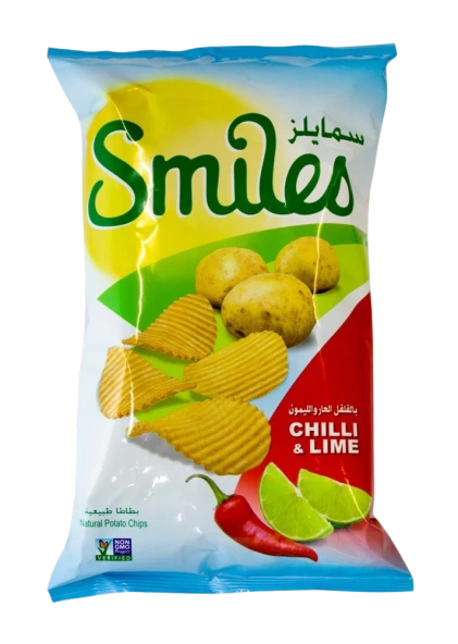 سمايلز بطاط شيبس بالفلفل الحار والليمون 200 جم Pack of 12