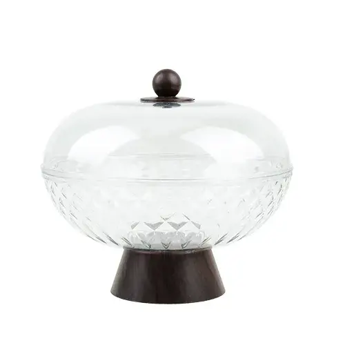 صحن فواكة بلاستيك بغطاء شفاف A-172