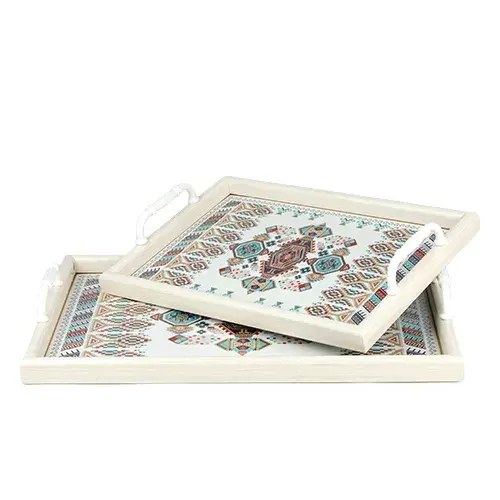 طقم صواني الوان مستطيلة بيدين 2 حبه K465-2