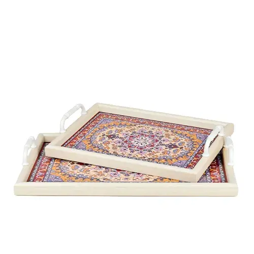 طقم صواني الوان مستطيلة بيدين 2 حبه K465-3