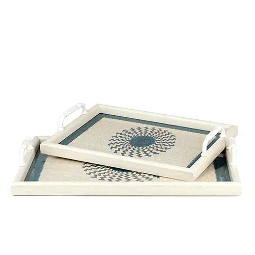 طقم صواني الوان مستطيلة بيدين 2 حبه K465-4