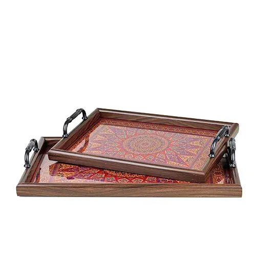طقم صواني الوان مستطيلة بيدين 2 حبه K465-6