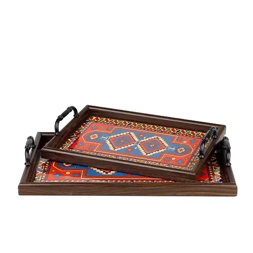 طقم صواني الوان مستطيلة بيدين 2 حبه K465-7