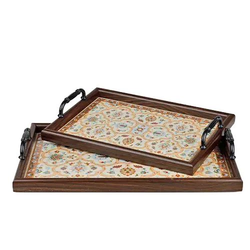 طقم صواني الوان مستطيلة بيدين 2 حبه K465-9