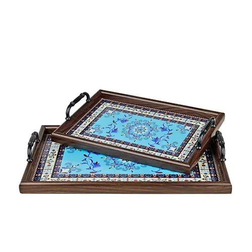 طقم صواني الوان مستطيلة بيدين 2 حبه K465-10