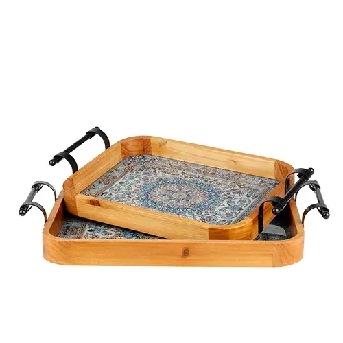 طقم صواني الوان مربعه بيدين 2 حبه K465-14