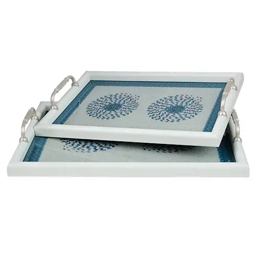 طقم صواني مستطيل اخضر QY24-T115S