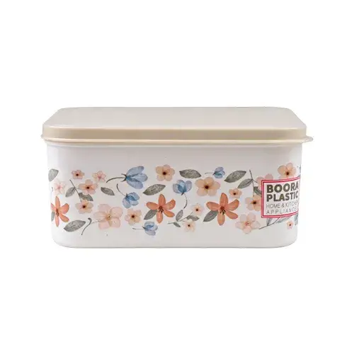 علبة بلاستك نقشة ورد BOORA-3013