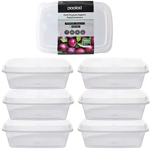 طقم حافظة بلاستيك 1500 مل 6 قطع شفافه POOLAD-TR1450