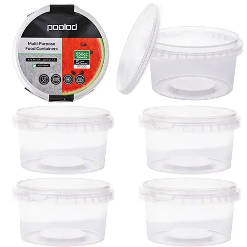 حافظة بلاستيك 550 مل شفافه POOLAD-RP550