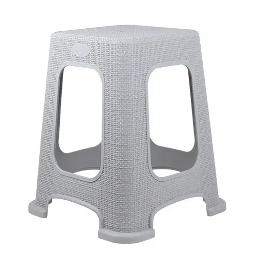 كرسي بلاستيك رمادي بدون ظهر 700