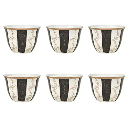 فنجان قهوة بورسلان 80 مل 6 حبة 1163-38