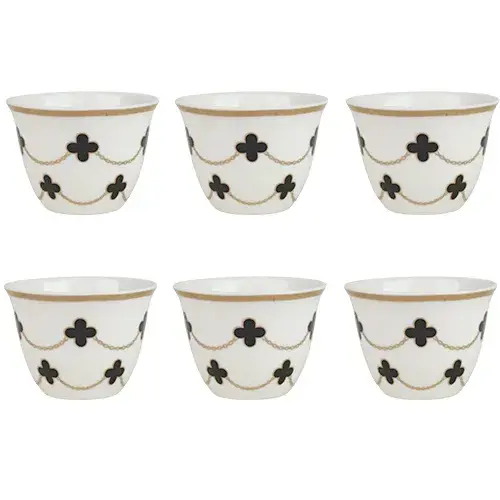 فنجان قهوة بورسلان 80 مل 6 حبة 1163-42