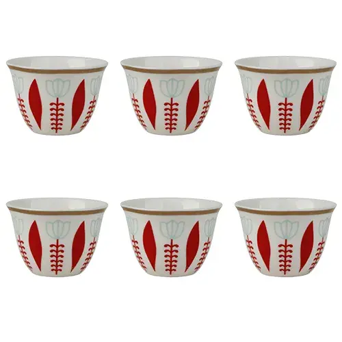 فنجان قهوة بورسلان 120 مل 6 حبة 1163-52