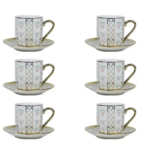 فنجان قهوة بورسلان 6 حبة مع صحن 1163-59