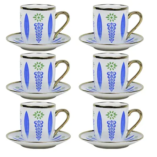 فنجان قهوة بورسلان 6 حبة مع صحن 1163-60