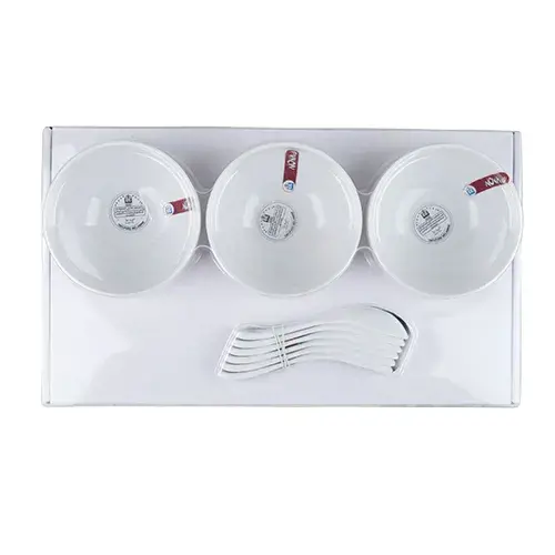 طقم شوربة ميلامين 12 قطعة ابيض SET-012