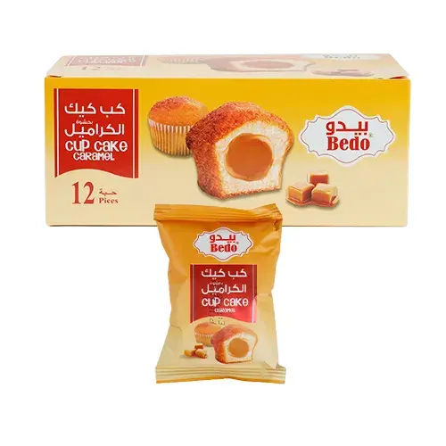 بيدو كب كيك بحشوة الكراميل 25 جرام Pack of 12