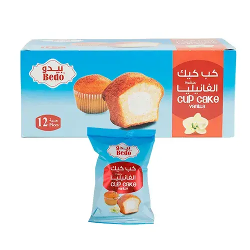 بيدو كب كيك بحشوة الفانيليا 25 جرام Pack of 12