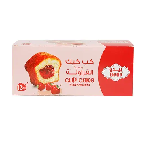 بيدو كب كيك بحشوة الفراولة 25 جرام Pack of 12