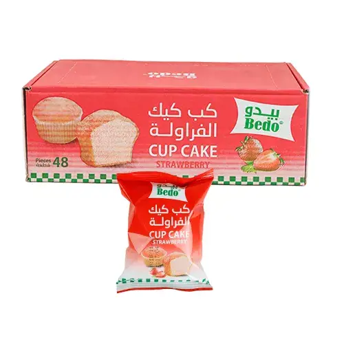 بيدو كب كيك بالفراولة 20 جرام × 48 حبه