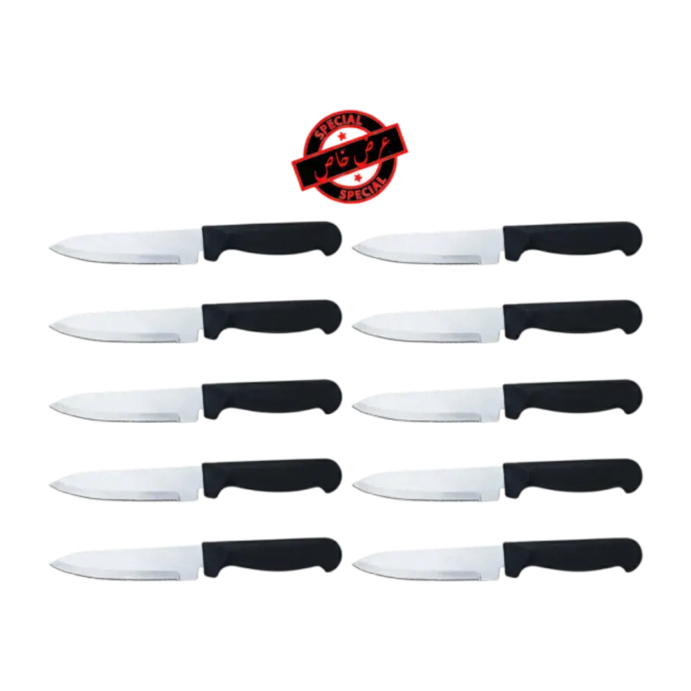 سكين صغير يد اسود 10 حبة ( عرض ) MT19-284  