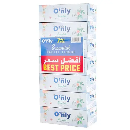 اونلي مناديل وجه 120 ورقة 190× 175 2 طبقة  Pack of 7