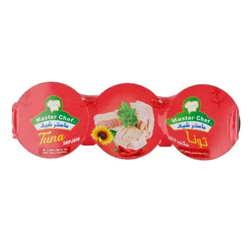 ماستر شيف تونة سكيب جاك زيت دوار الشمس بالفلفل 170 جم 3 حبه