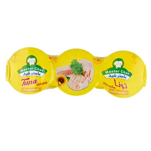 ماستر شيف تونة سكيب جاك زيت دوار الشمس 170 جم 3 حبه