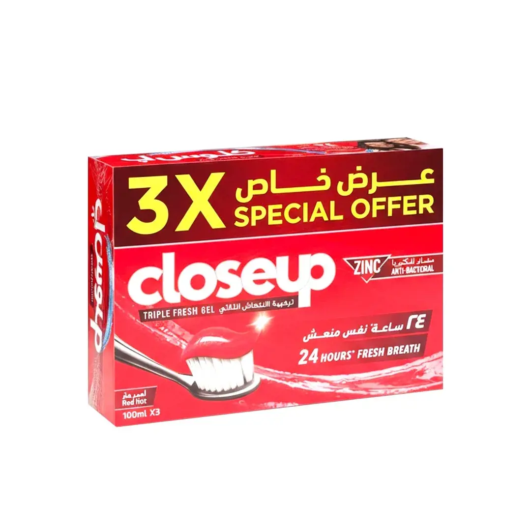 كلوزاب معجون اسنان احمر 100 مل 3 حبه عرض خاص