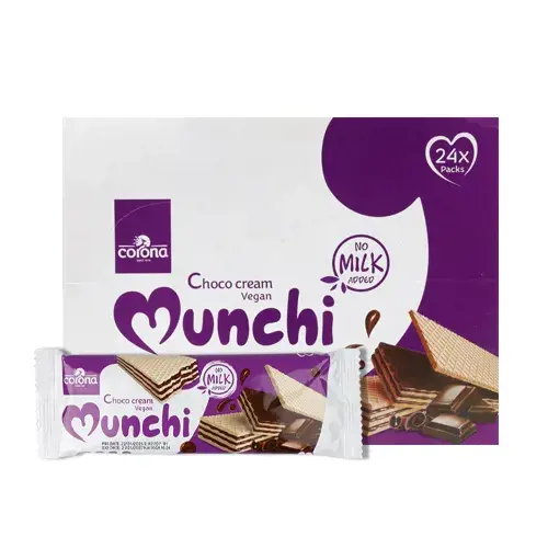 كورونا مانشي ويفر بحشوة كريمة الكاكاو النباتي 30 جم 