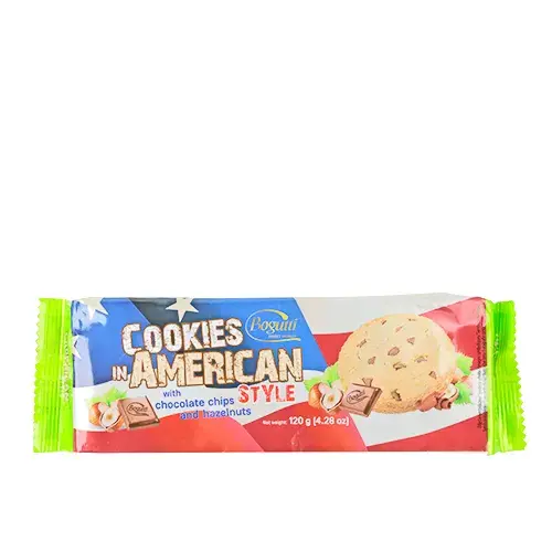 كوكيز امريكي مع قطع الشوكولاتة والبندق 120جم