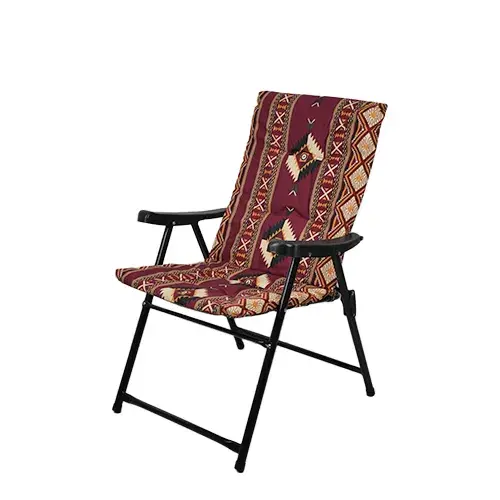 كرسي استيل العايش مصفط تراثي احمر AYSH-1238-2