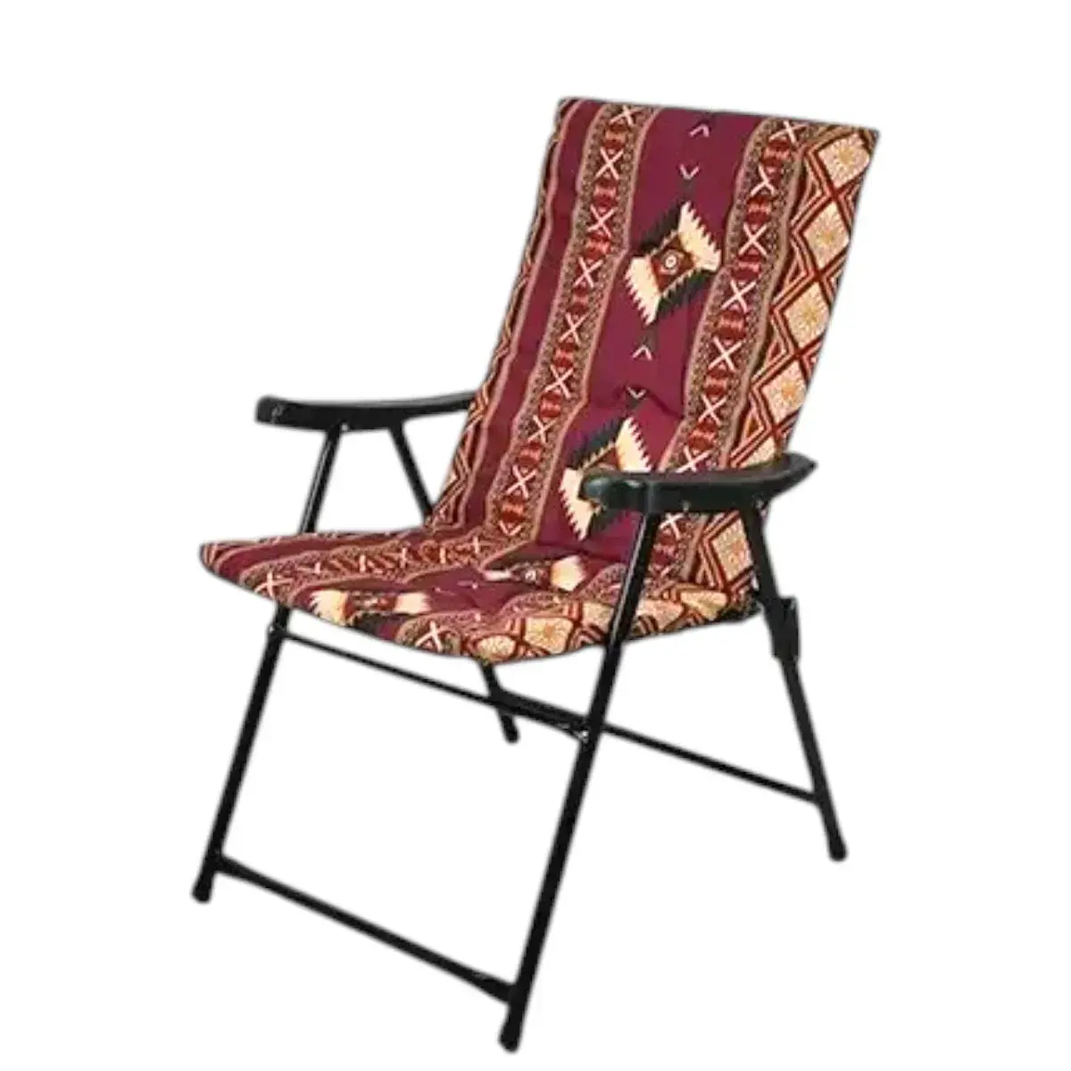 كرسي استيل العايش مصفط تراثي احمر AYSH-1238-2