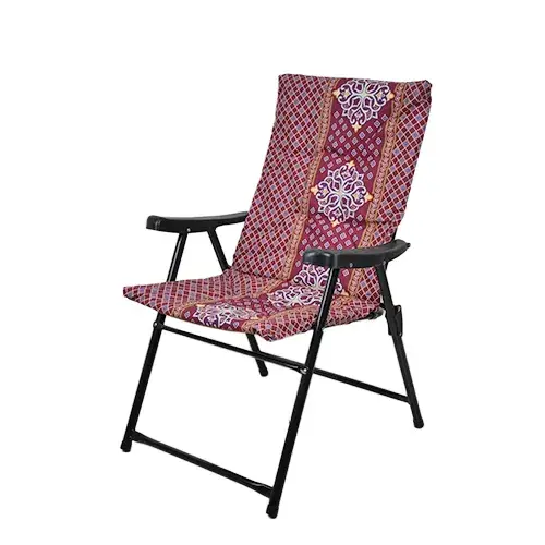 كرسي استيل العايش مصفط تراثي احمر AYSH-1238-8