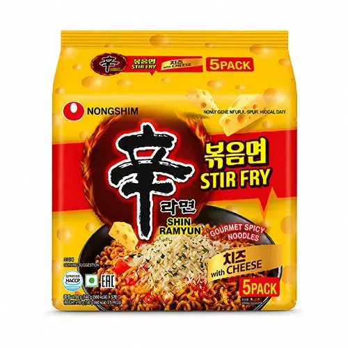 نونجشيم شعيرية جورمية سبايسي نودلزنكهة الجبنة 136 جم   Pack of 5