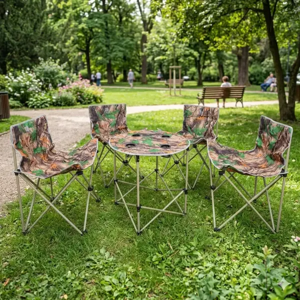 . العايش طقم كراسي 4 حبة مع طاولة شجري - AF17-1070